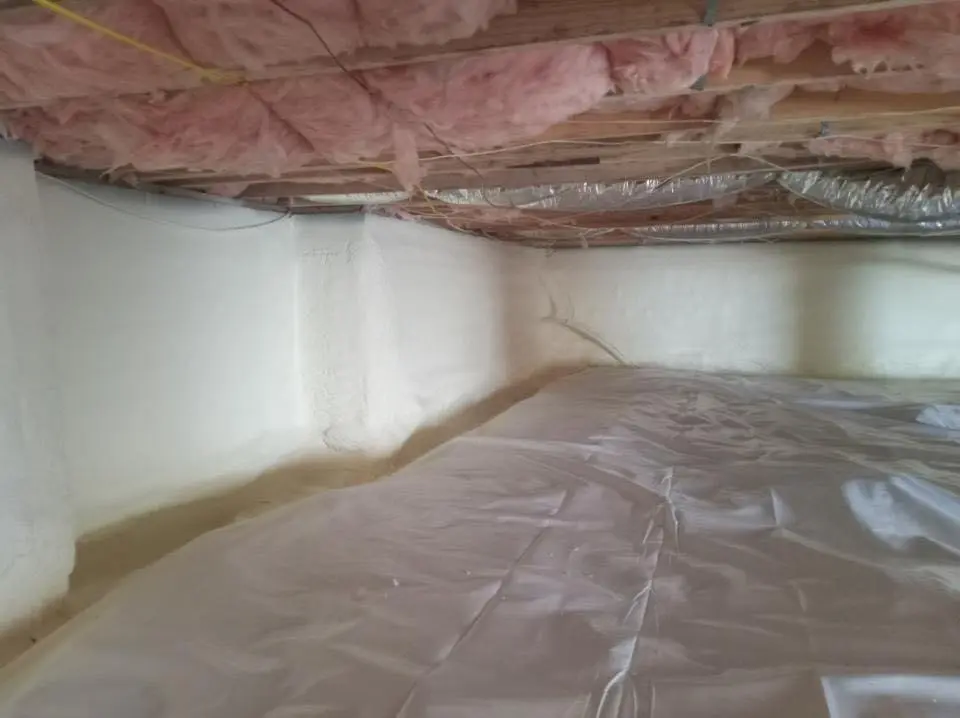 Crawl space encapsulation with closed-cell spray foam for Attic Insulation in Northwood